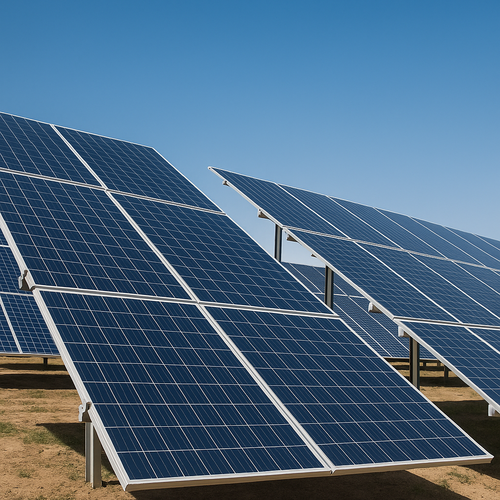 Instalación de paneles solares en terreno